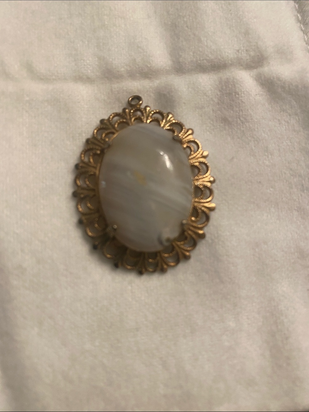 Oval Agate Framed In Filigree perfect Pendant Charm
